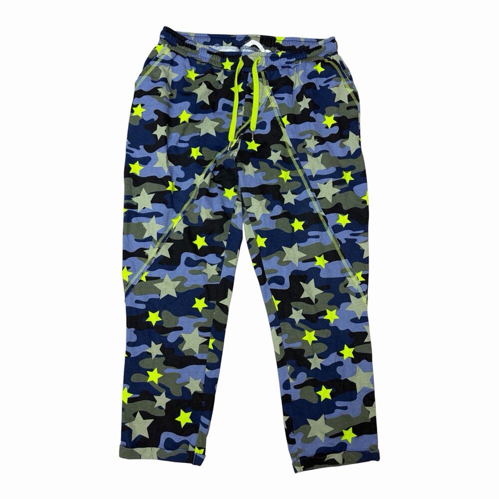 Angel of Style Womens 16 Blue Camo Neon Star Lounge Sweatpants Drawstring
